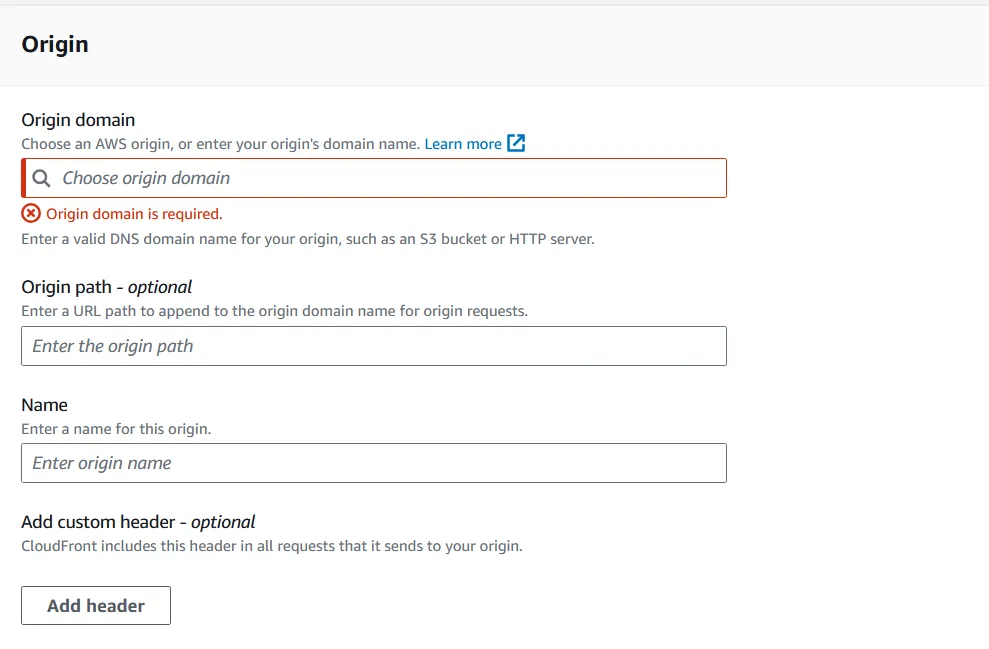 origin domain set up